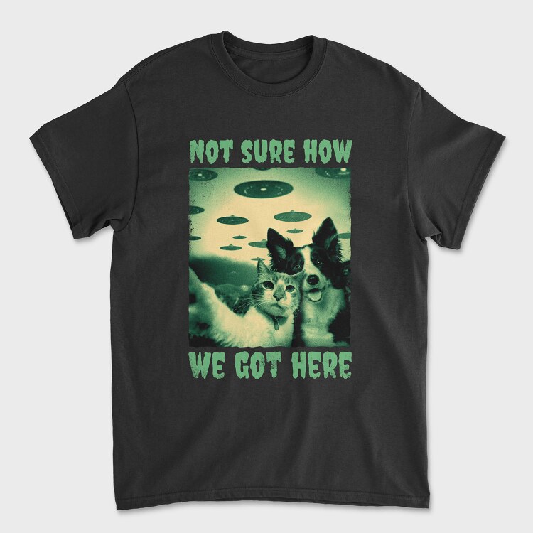 Dog and Cat Ufo, Tricou Barbati (Unisex)