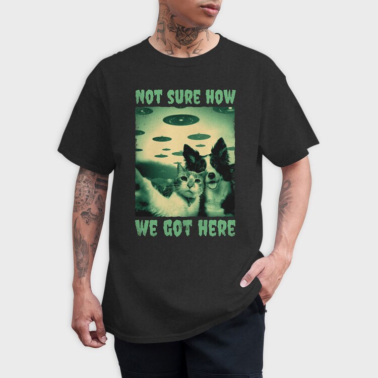 Dog and Cat Ufo, Tricou Barbati (Unisex)