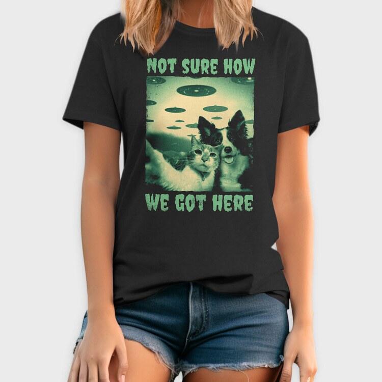 Dog and Cat Ufo, Tricou Barbati (Unisex)