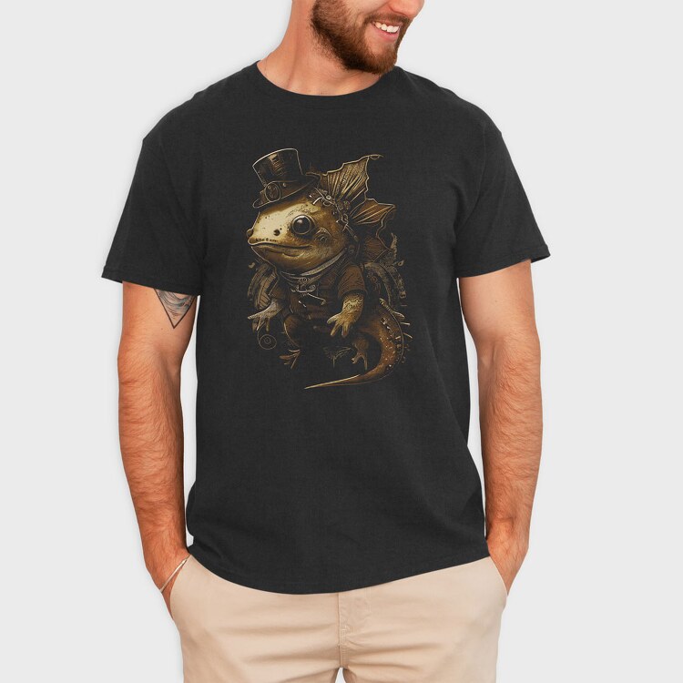 Steampunk Axolotl, Tricou Barbati (Unisex)
