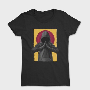 Man Praying In A Hood Realistic, Tricou Femei