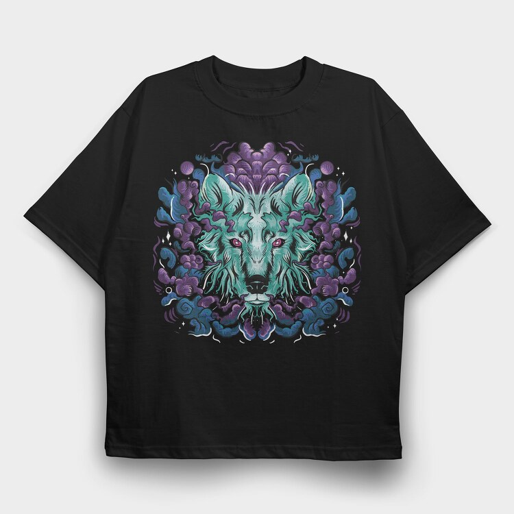 Wolf Animal Fantasy Galaxy, Tricou Oversize Barbati (Unisex)