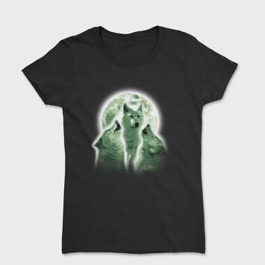 Wolves Howling At The Moon Wolf And, Tricou Femei