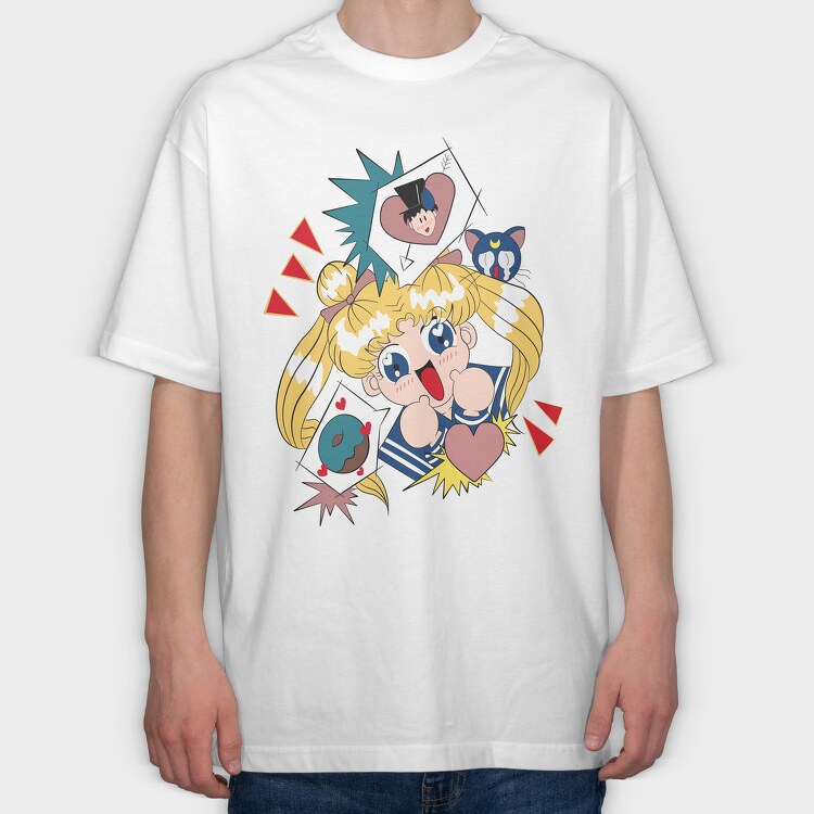 Sailor Moon 20, Tricou Oversize Barbati (Unisex)