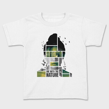 Woman In Nature Collage Framed Portrait Girl, Tricou Copii