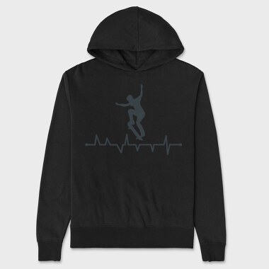 Skateboard Heart Line, Hanorac Oversize Barbati (Unisex)