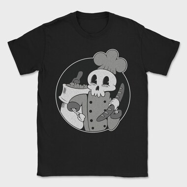 Skeleton Baker Retro Chef Cartoon, Tricou Barbati (Unisex)
