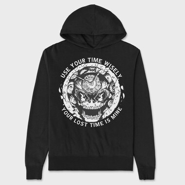 Skeleton Clock Scary Death, Hanorac Oversize Barbati (Unisex)