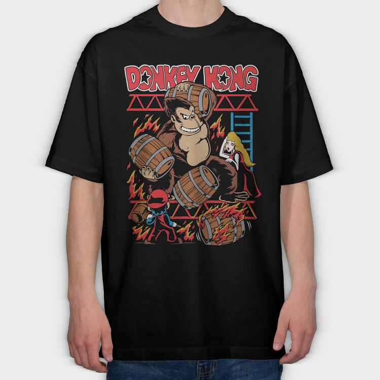Donkey Kong, Tricou Oversize Barbati (Unisex)