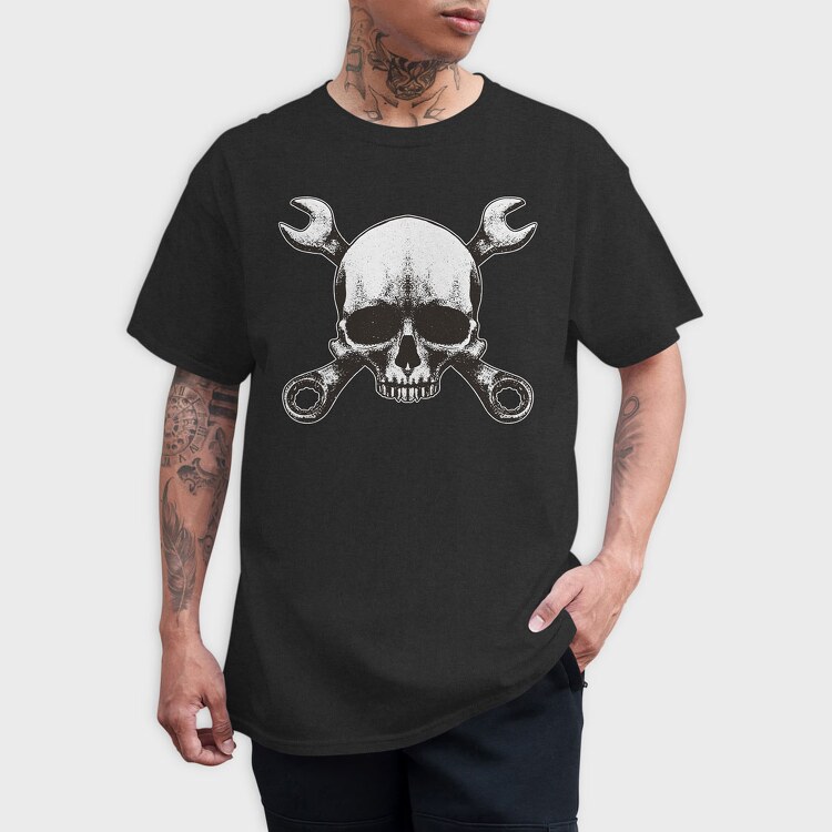 Mechanic Skull Wrench, Tricou Barbati (Unisex)