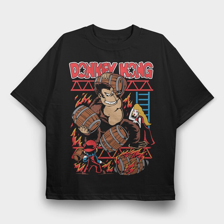 Donkey Kong, Tricou Oversize Barbati (Unisex)