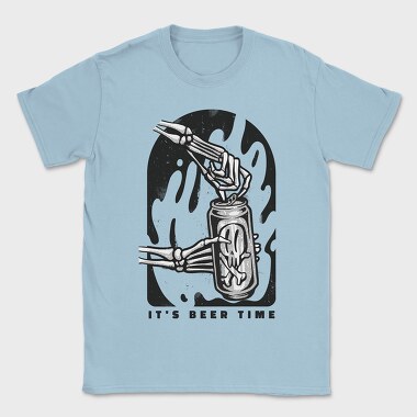 Skeleton Opening Beer Can It S Beer Time, Tricou Barbati (Unisex)