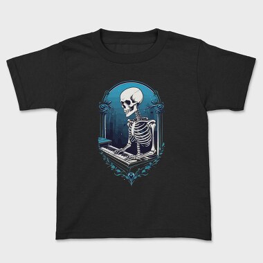 Skeleton Pianist Piano, Tricou Copii