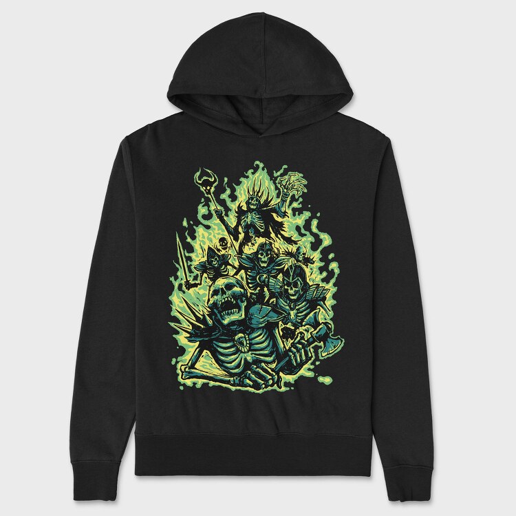 Skeleton Warriors Necromancer, Hanorac Oversize Barbati (Unisex)