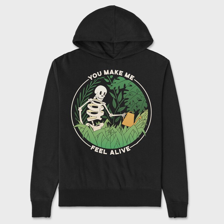 Skeleton Watering Plants Quote, Hanorac Oversize Barbati (Unisex)