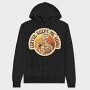 Skeleton With Coffee Retro Sunset, Hanorac Oversize Barbati (Unisex)
