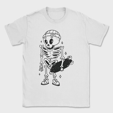 Skeleton With Skateboard Skate Skull, Tricou Barbati (Unisex)