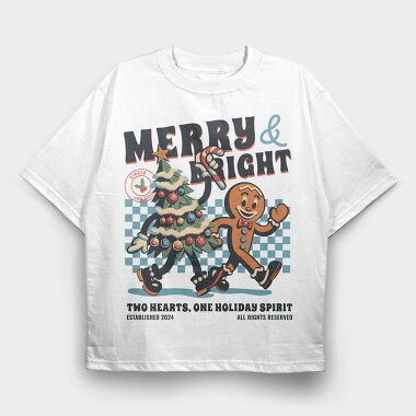 Merry And Bright Christmas, Tricou Oversize Barbati (Unisex)