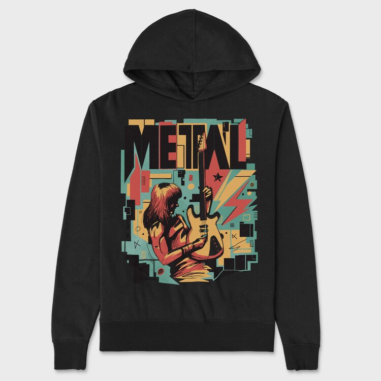 Metal Musician Abstract Music 05, Hanorac Oversize Barbati (Unisex)