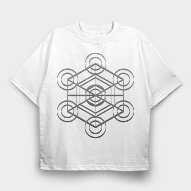 Metatron Cube, Tricou Oversize Barbati (Unisex)