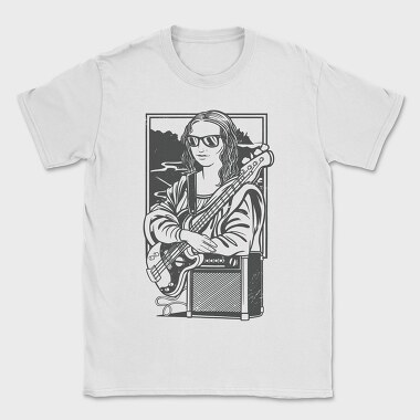 Mona Lisa Electric Guitar Rock, Tricou Barbati (Unisex)