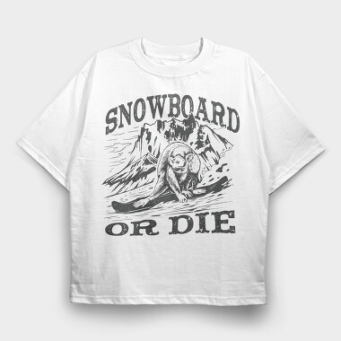 Monkey Snowboarding, Tricou Oversize Barbati (Unisex)