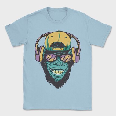 Monkey With Headphones, Tricou Barbati (Unisex)