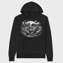 Monochrome Farm Chicken Illustration, Hanorac Oversize Barbati (Unisex)