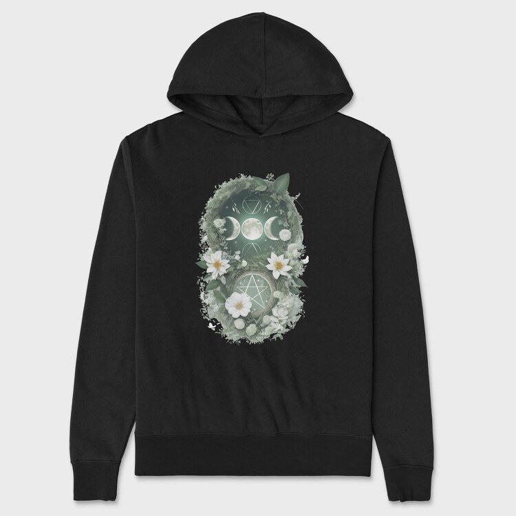 Moon And Flower Magic, Hanorac Oversize Barbati (Unisex)