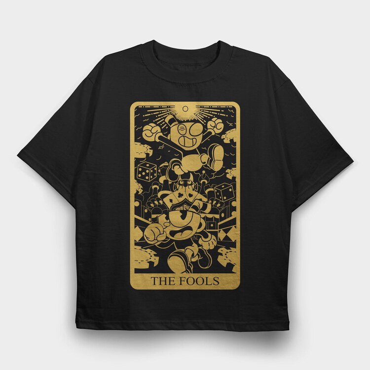 Cuphead 5, Tricou Oversize Barbati (Unisex)