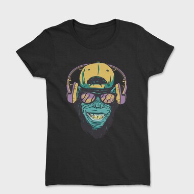Monkey With Headphones, Tricou Femei
