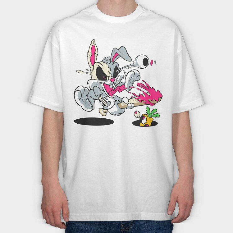 Crazy Bugs Bunny, Tricou Oversize Barbati (Unisex)
