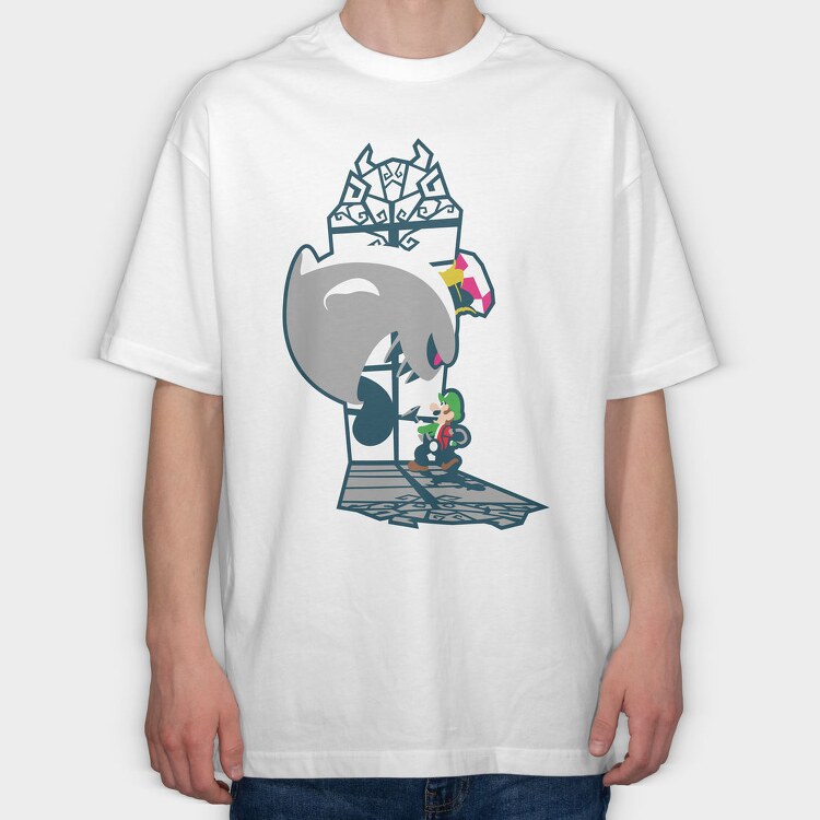 Classic Luigis Mansion, Tricou Oversize Barbati (Unisex)