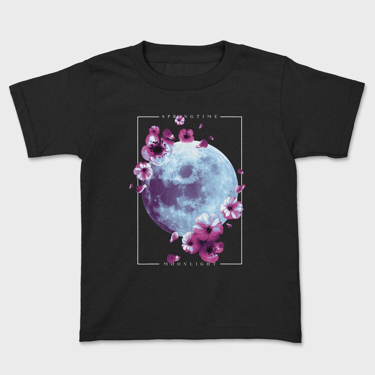 Moon And Flowers Japanese Spring, Tricou Copii