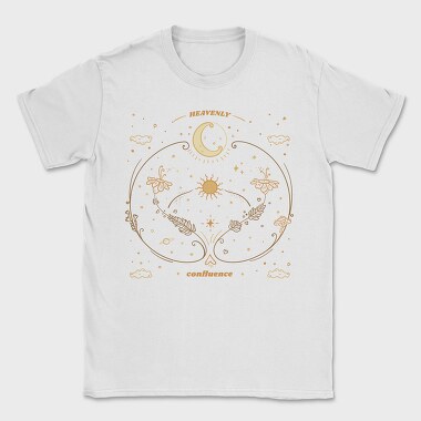Moon Circle And Wildflowers Stars Sun Planets Tote 10, Tricou Barbati (Unisex)
