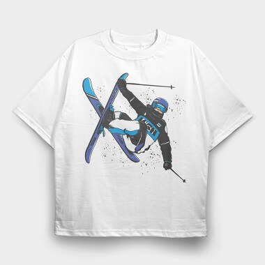 Skier Cork Trick, Tricou Oversize Barbati (Unisex)