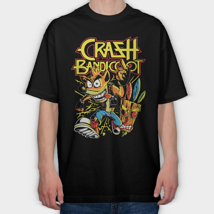 Crash Bandicoot, Tricou Oversize Barbati (Unisex)