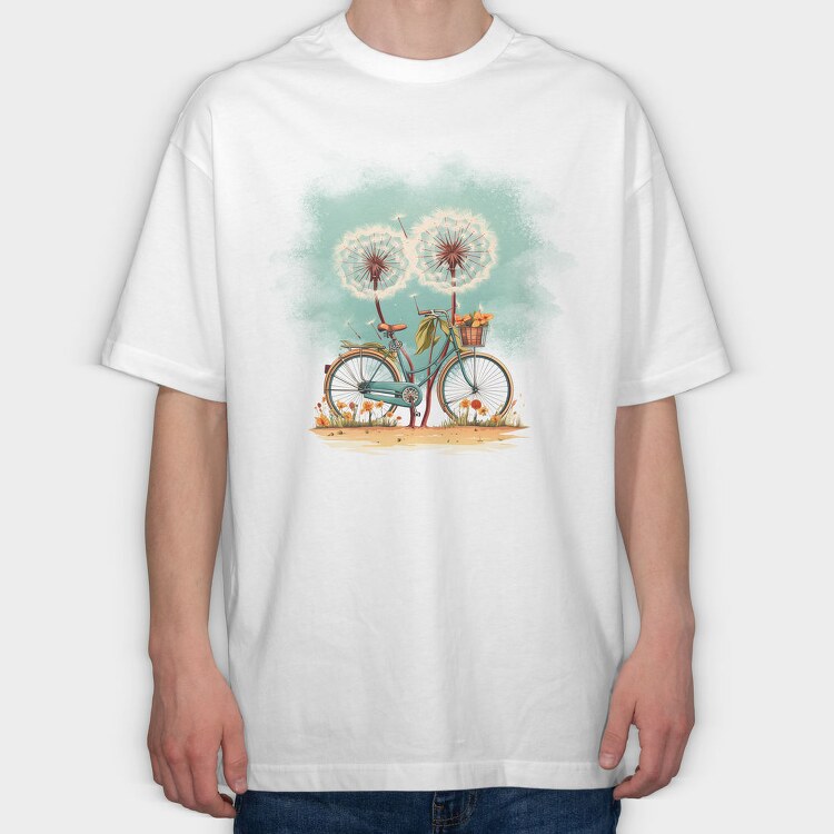 Dandelions Bike, Tricou Oversize Barbati (Unisex)