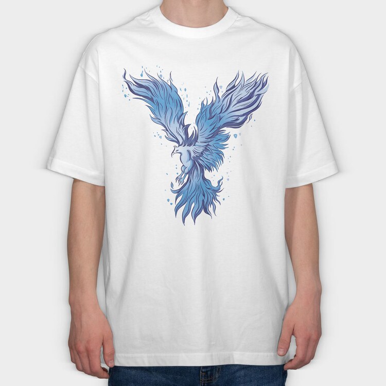 Blue Phoenix, Tricou Oversize Barbati (Unisex)