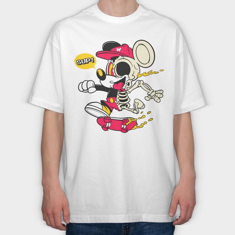 Crazy Mickey, Tricou Oversize Barbati (Unisex)
