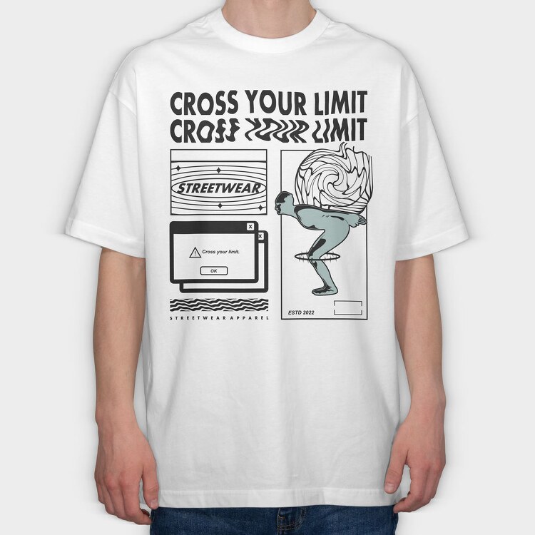 Cross Your Limits 1, Tricou Oversize Barbati (Unisex)