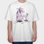 Cow and Chiken, Tricou Oversize Barbati (Unisex)