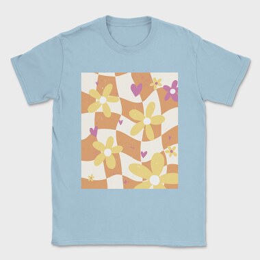 Danish Pastel Floral Checkered, Tricou Barbati (Unisex)