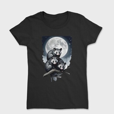 Moonlit Three Opossum, Tricou Femei