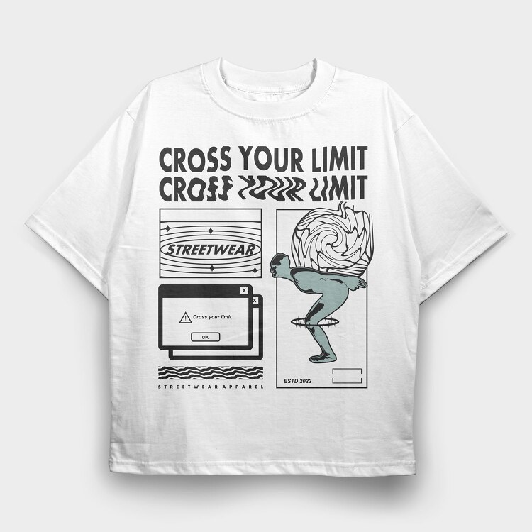 Cross Your Limits 1, Tricou Oversize Barbati (Unisex)