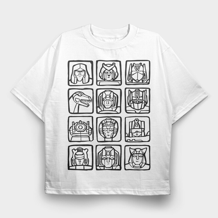 Transformers Characters, Tricou Oversize Barbati (Unisex)