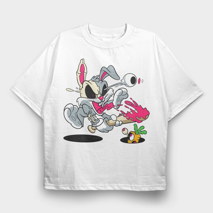 Crazy Bugs Bunny, Tricou Oversize Barbati (Unisex)