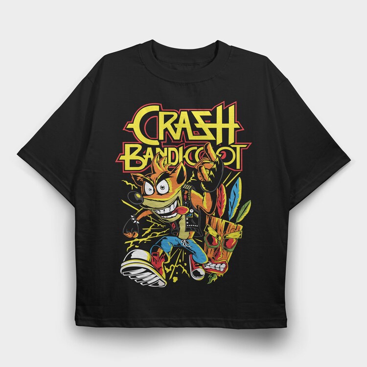 Crash Bandicoot, Tricou Oversize Barbati (Unisex)