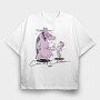 Cow and Chiken, Tricou Oversize Barbati (Unisex)
