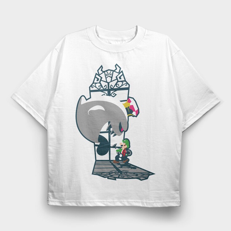 Classic Luigis Mansion, Tricou Oversize Barbati (Unisex)